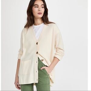 Madewell asherton waffle cardigan sweater antique cream XXS